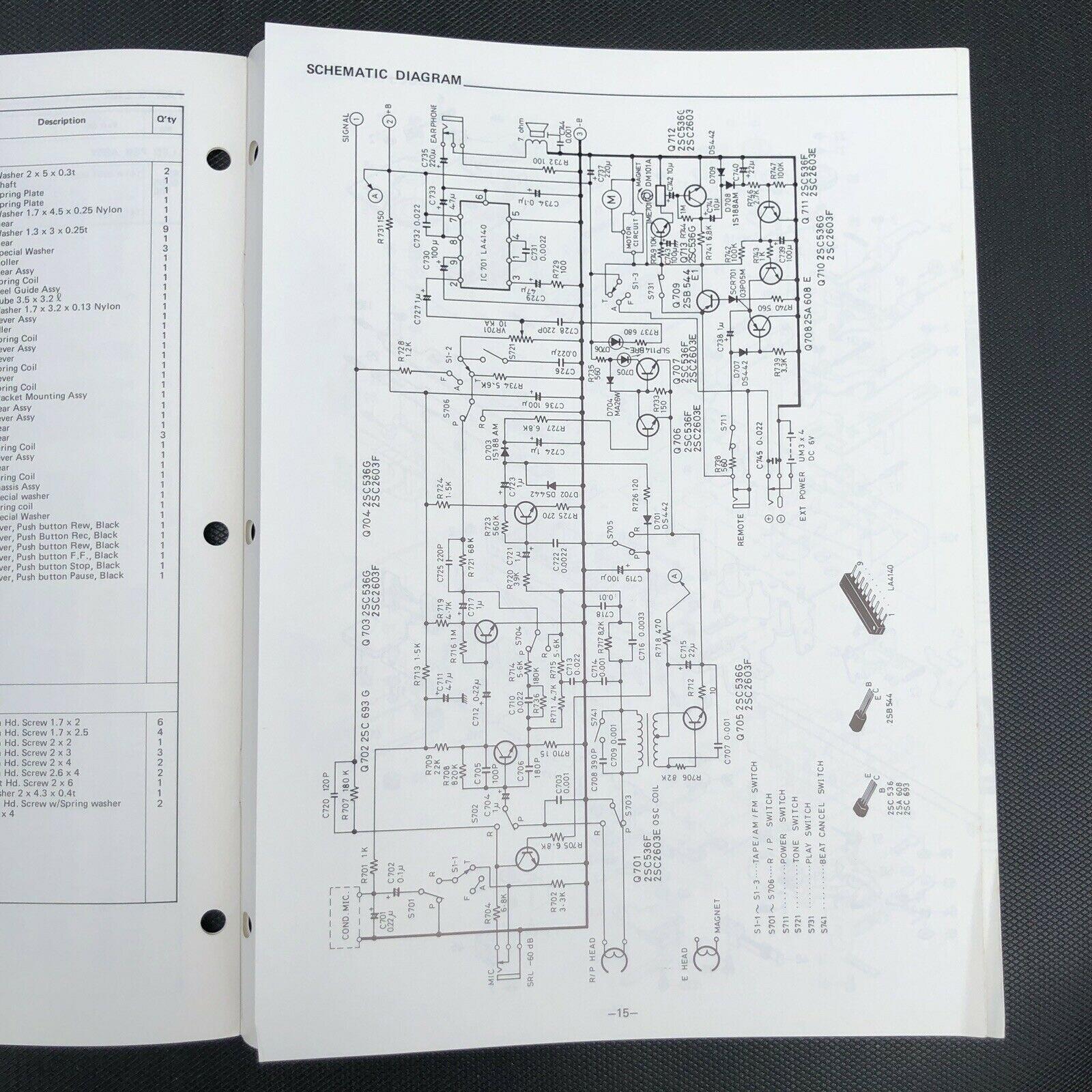 Sanyo M6000 Cassette Recorder Service Manual