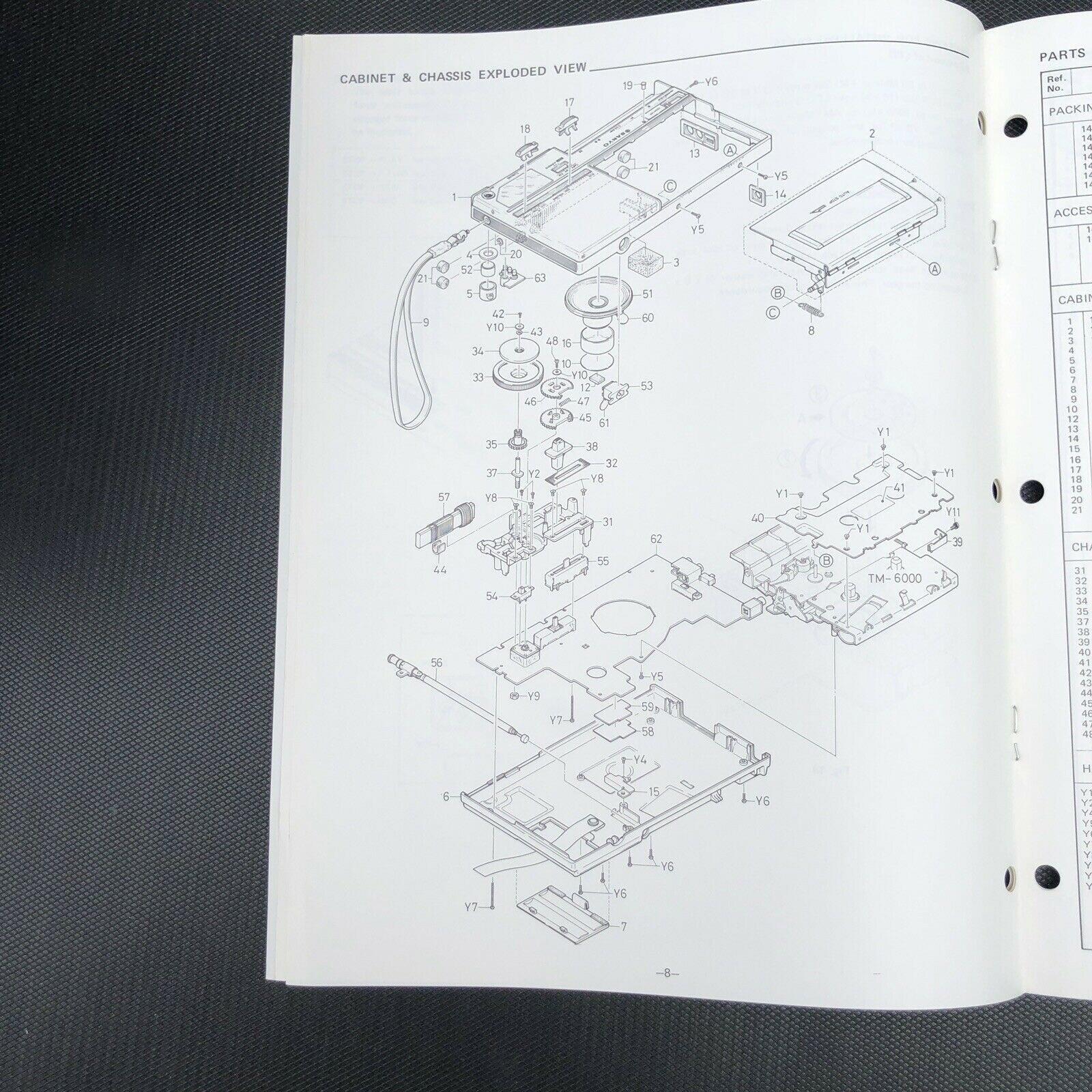 Sanyo M6000 Cassette Recorder Service Manual