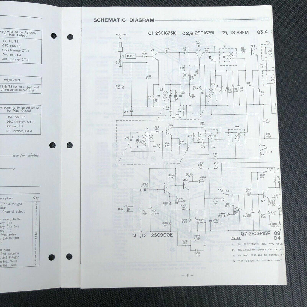 Sanyo M8000 Portable AM, FM Radio 8 Track Tape Player Service Manual
