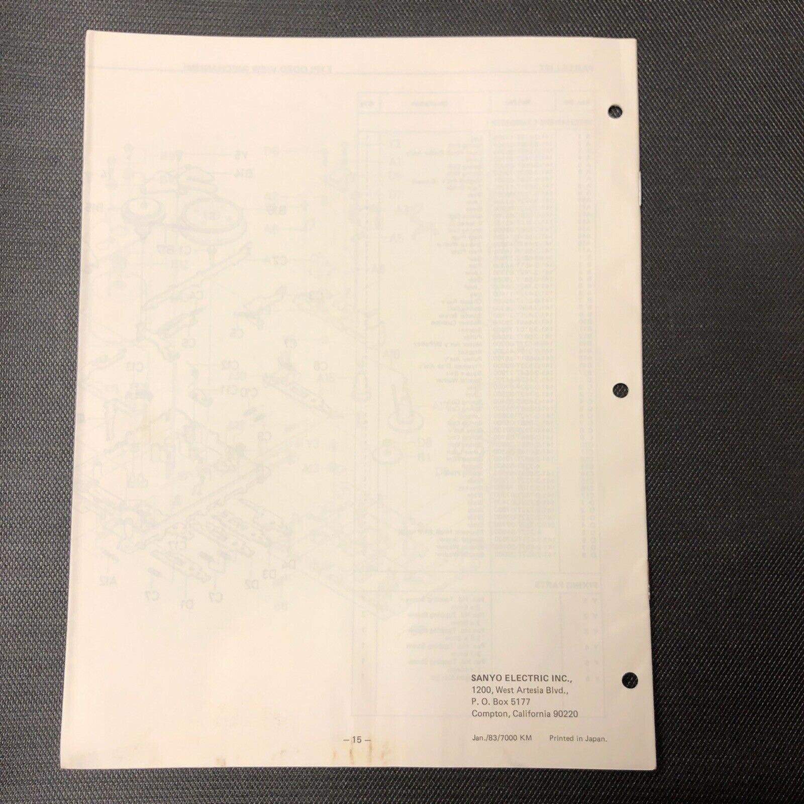 Sanyo M9800 service manual original repair book stereo tape player radio boombox