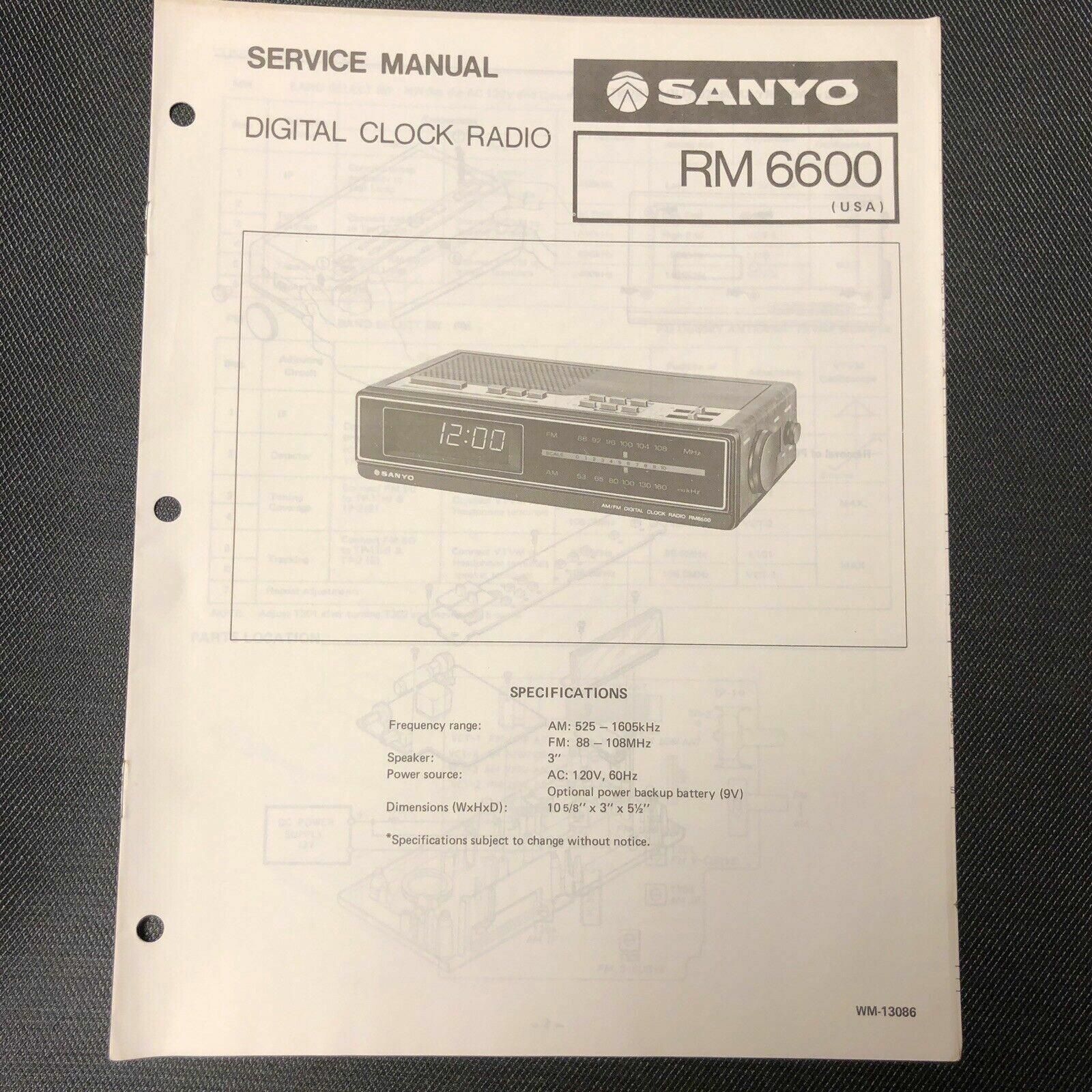 Sanyo RM 6600 Service Manual