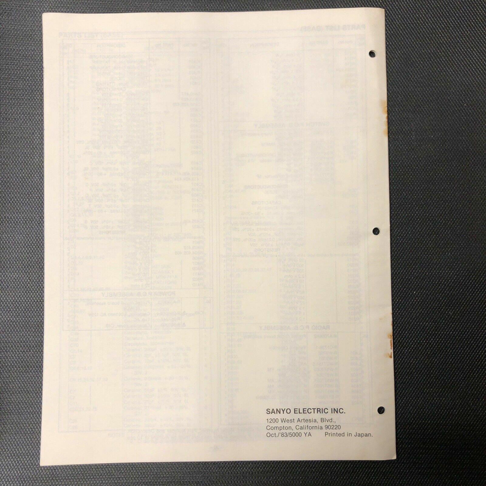 Sanyo RMT 620 service manual original repair book am fm clock radio telephone