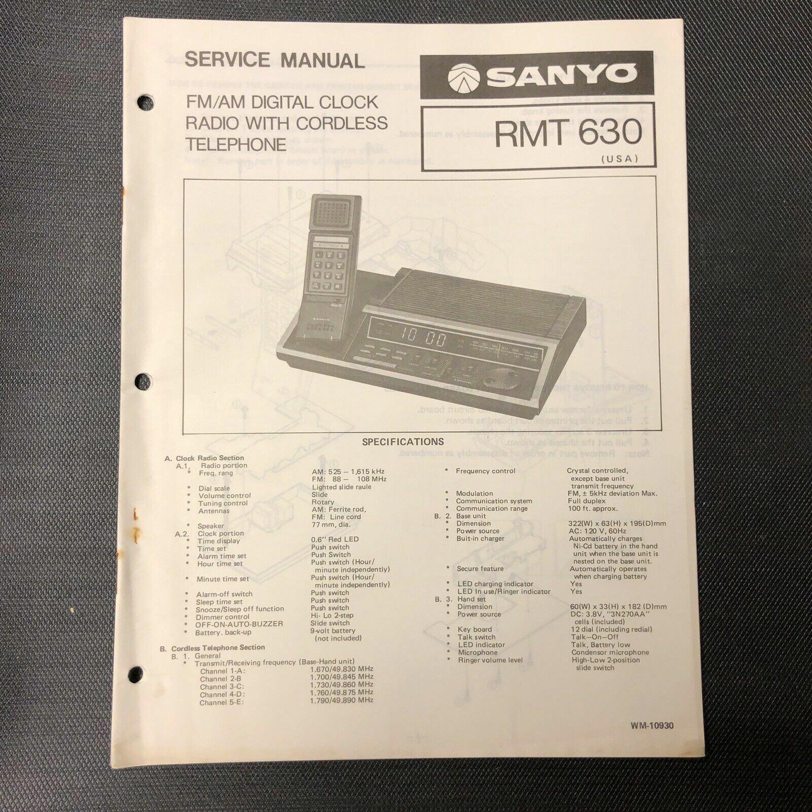 Sanyo RMT 630 Service Manual