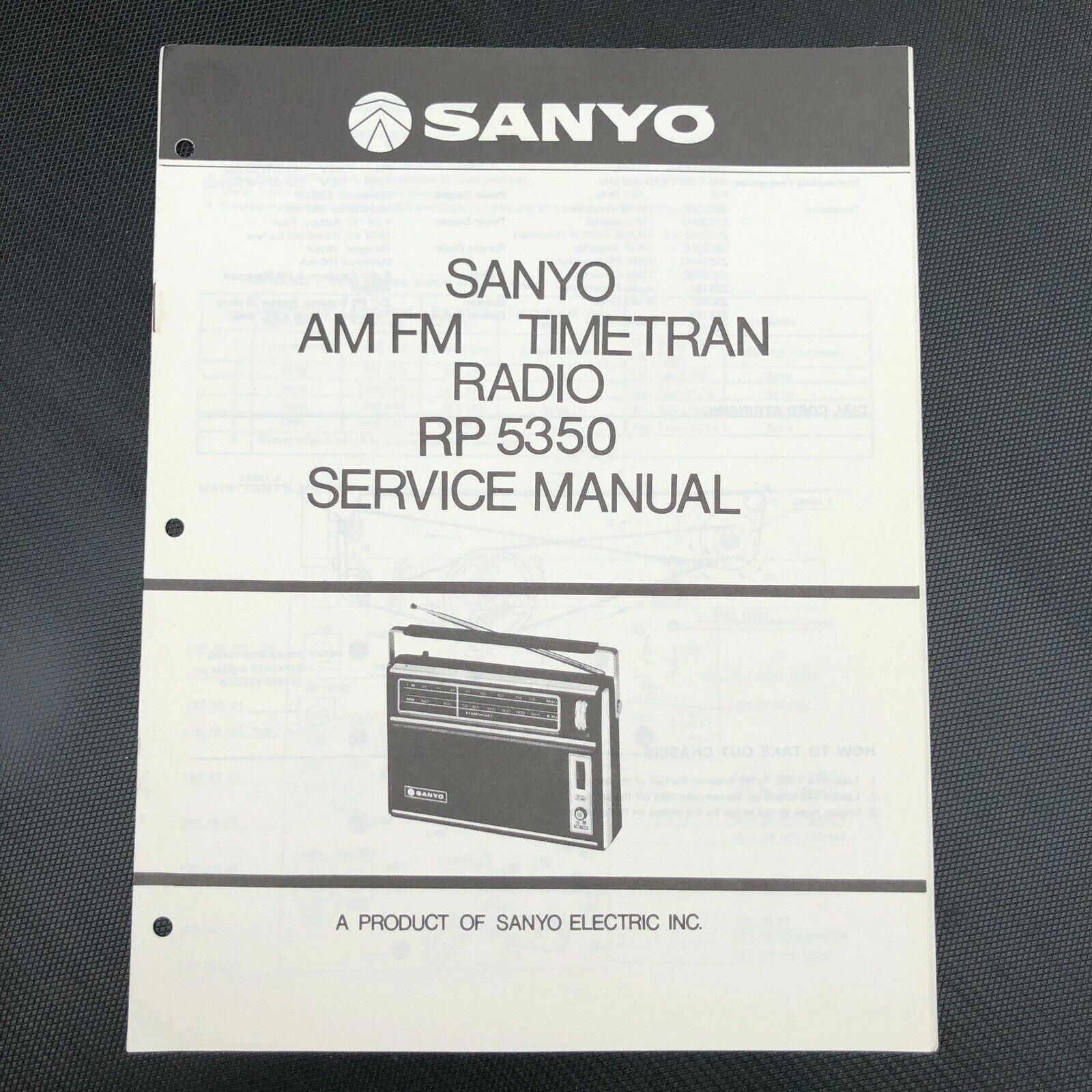 SANYO RP 5350 TIMETRAN RADIO ORIGINAL SERVICE MANUAL