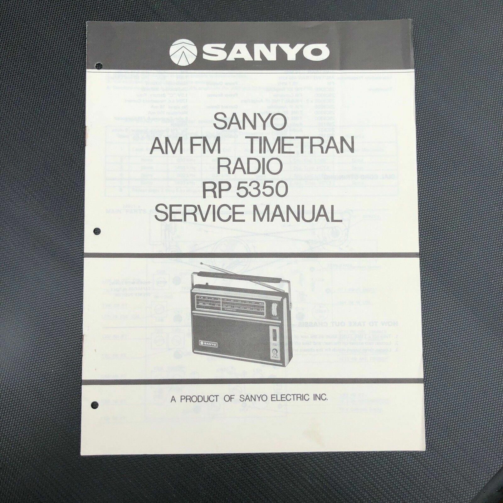 SANYO RP 5350 TIMETRAN RADIO ORIGINAL SERVICE MANUAL