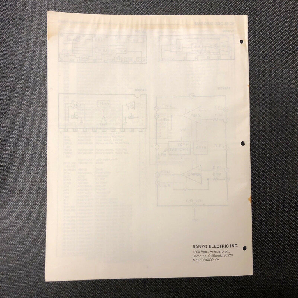 Sanyo WC 2000 service manual original repair book stereo boombox radio