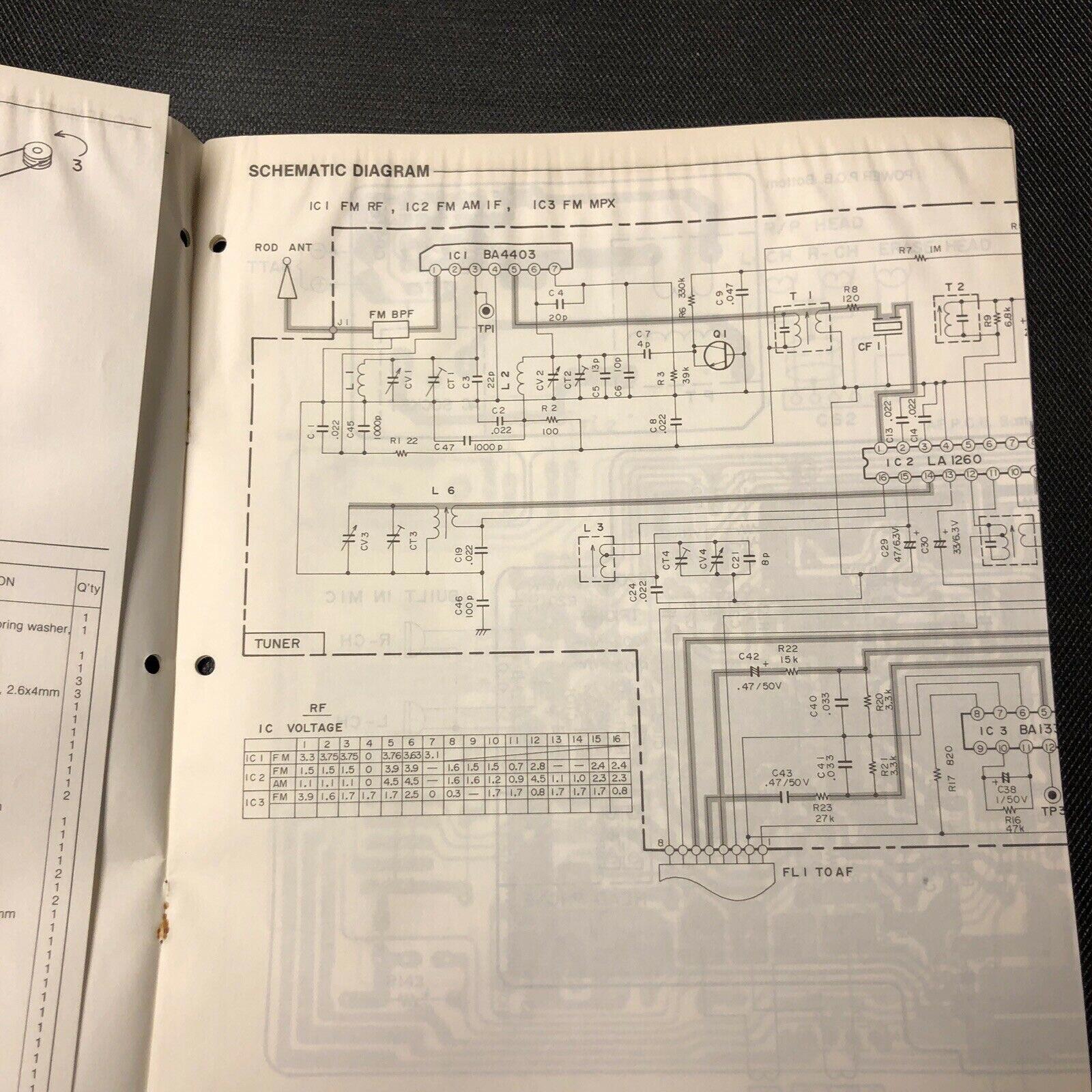 Sanyo WC 2000 service manual original repair book stereo boombox radio