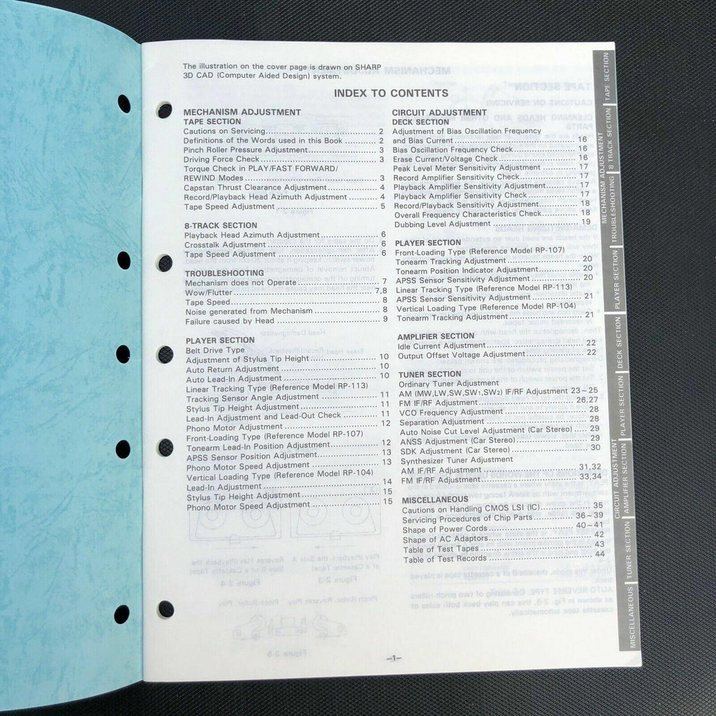 Sharp Adjustment Procedures Of Audio Products Service Manual