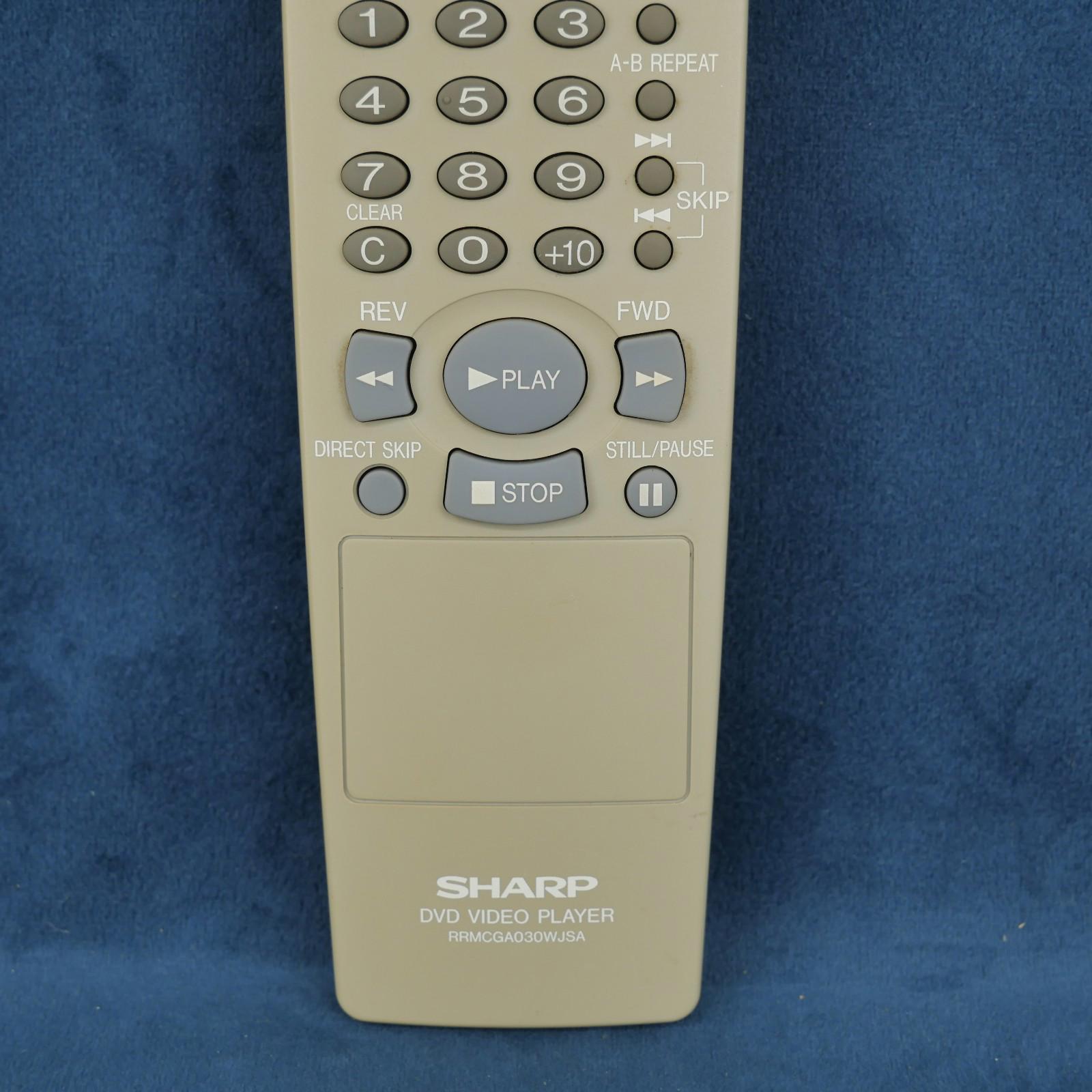 Sharp DVD Video Player RRMCGA030WJSA Remote Control