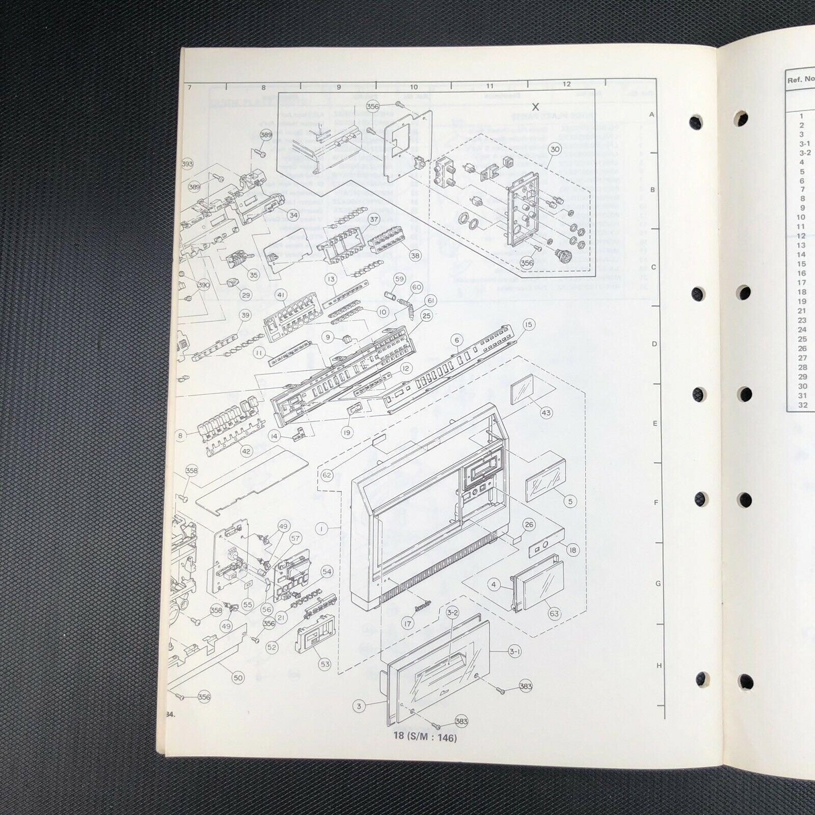 Sharp VC - 2250 corrected parts list manual
