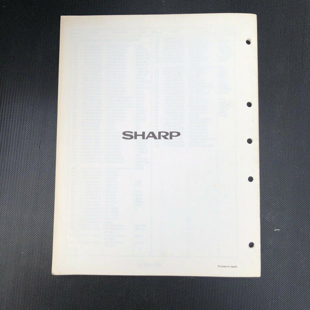 Sharp VC - 2250 corrected parts list manual