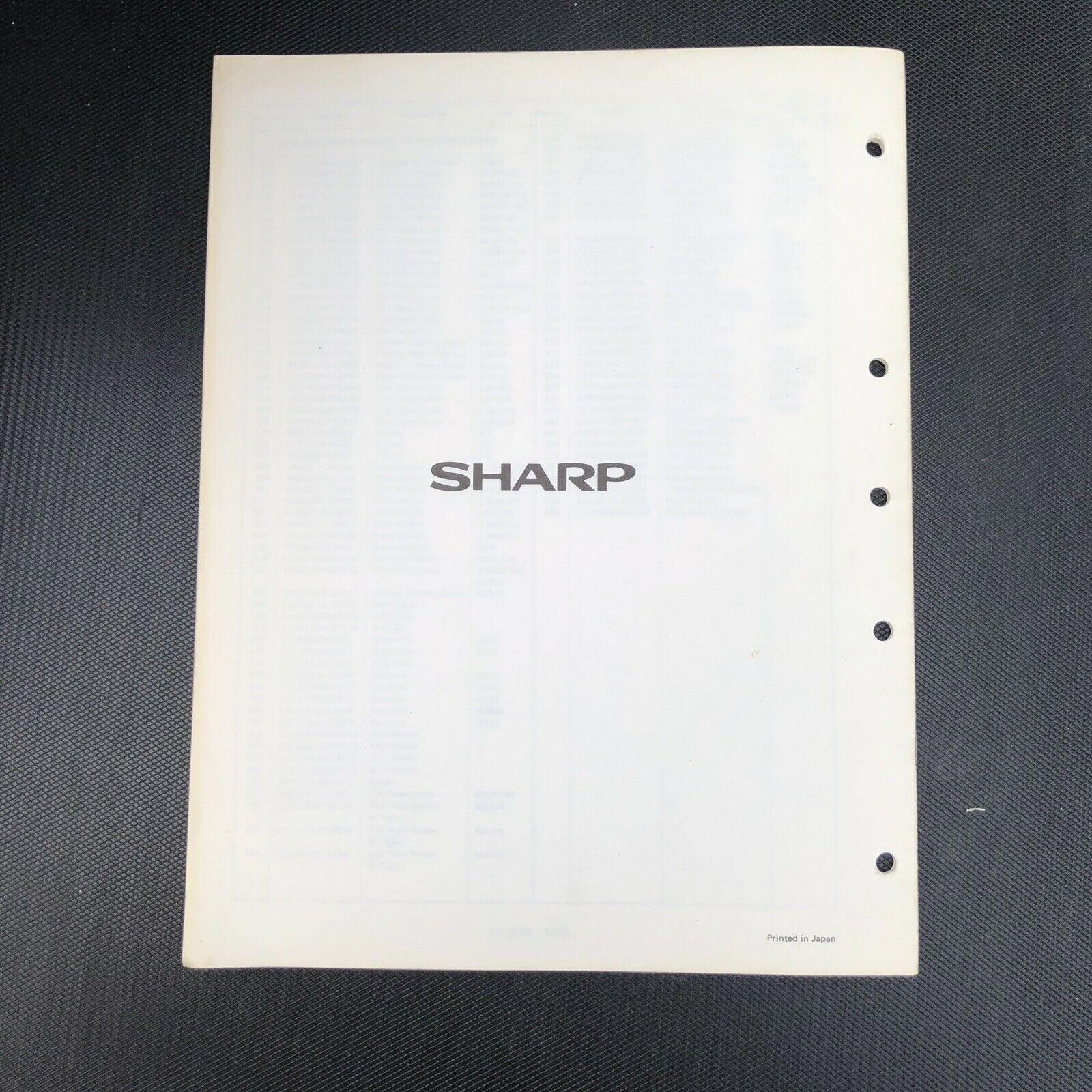 Sharp VC - 2250 corrected parts list manual