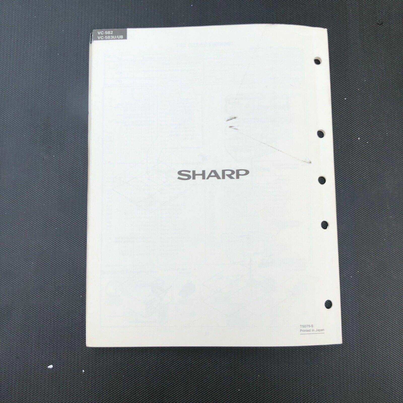 Sharp VC - 582U VC583U/UB Vidoe Cassette Service Manual