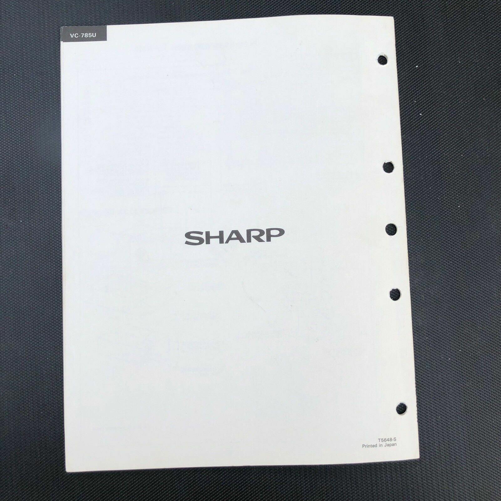 Sharp VC - 785U Video Cassette Recorder Service Manual