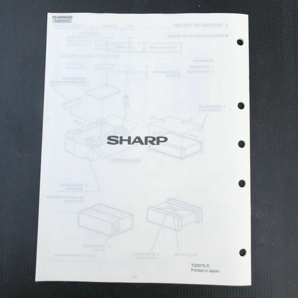sharp VC - A552U(A) service manual