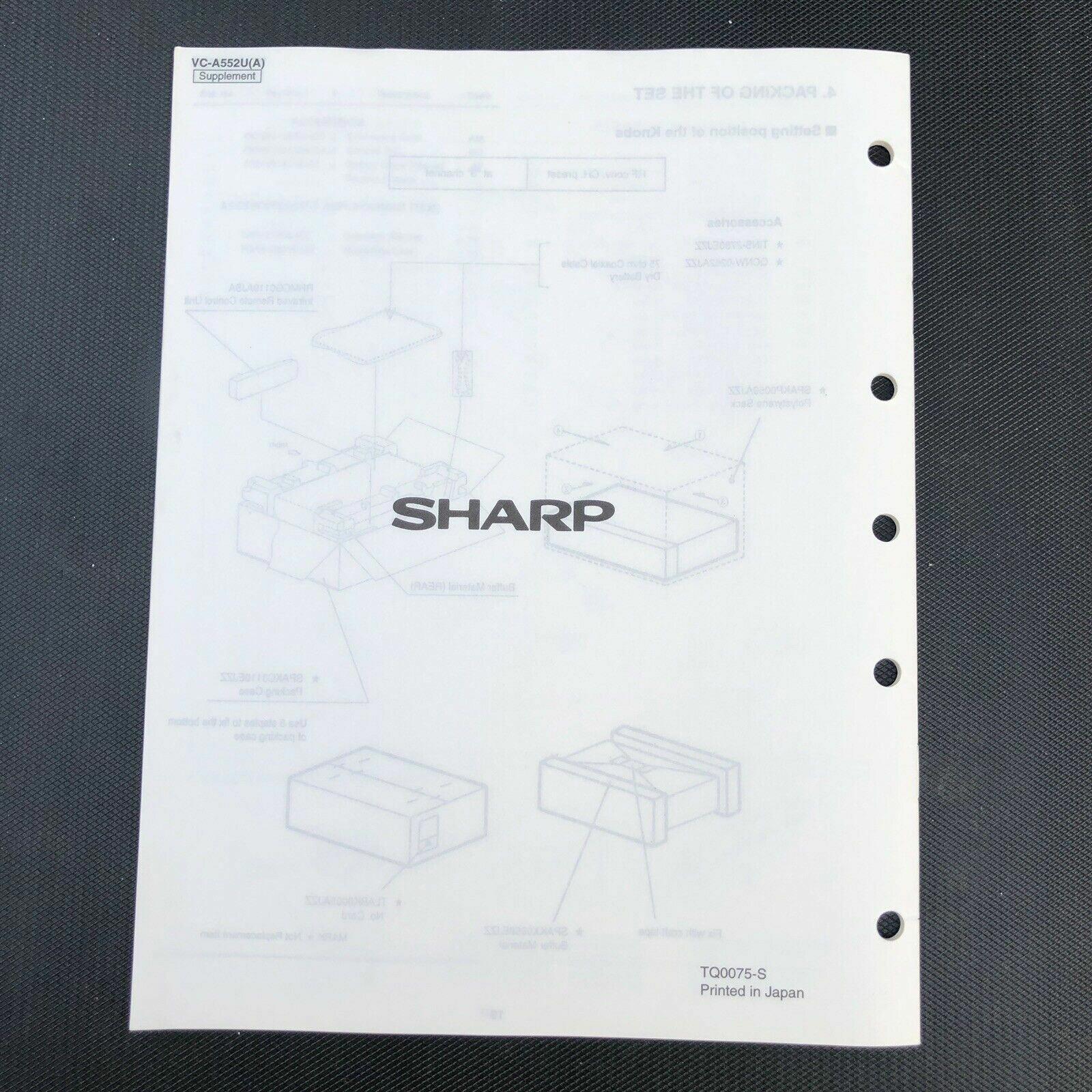 sharp VC - A552U(A) service manual