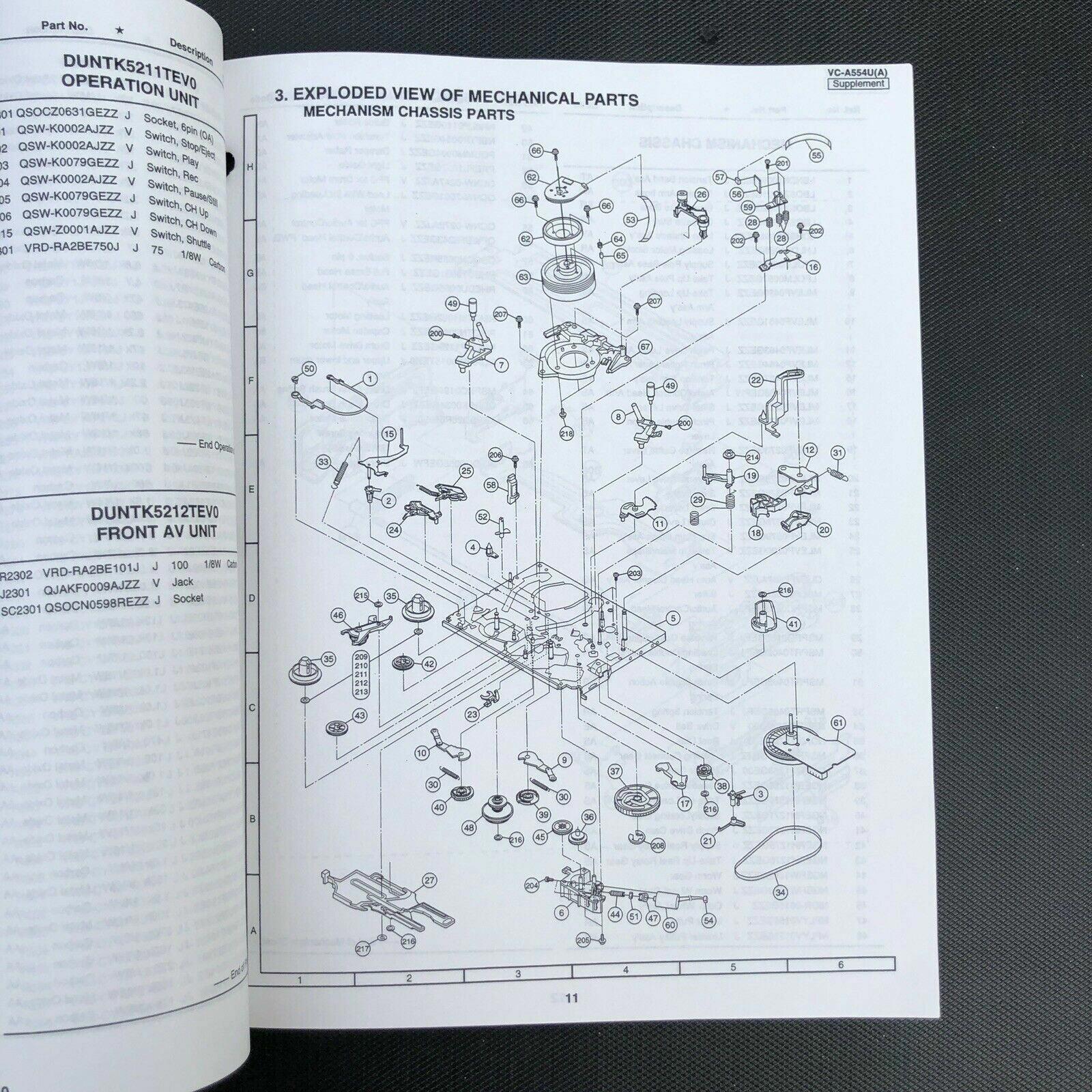 Sharp VC - A554U(A) Video Cassette Recorder VCR service manual