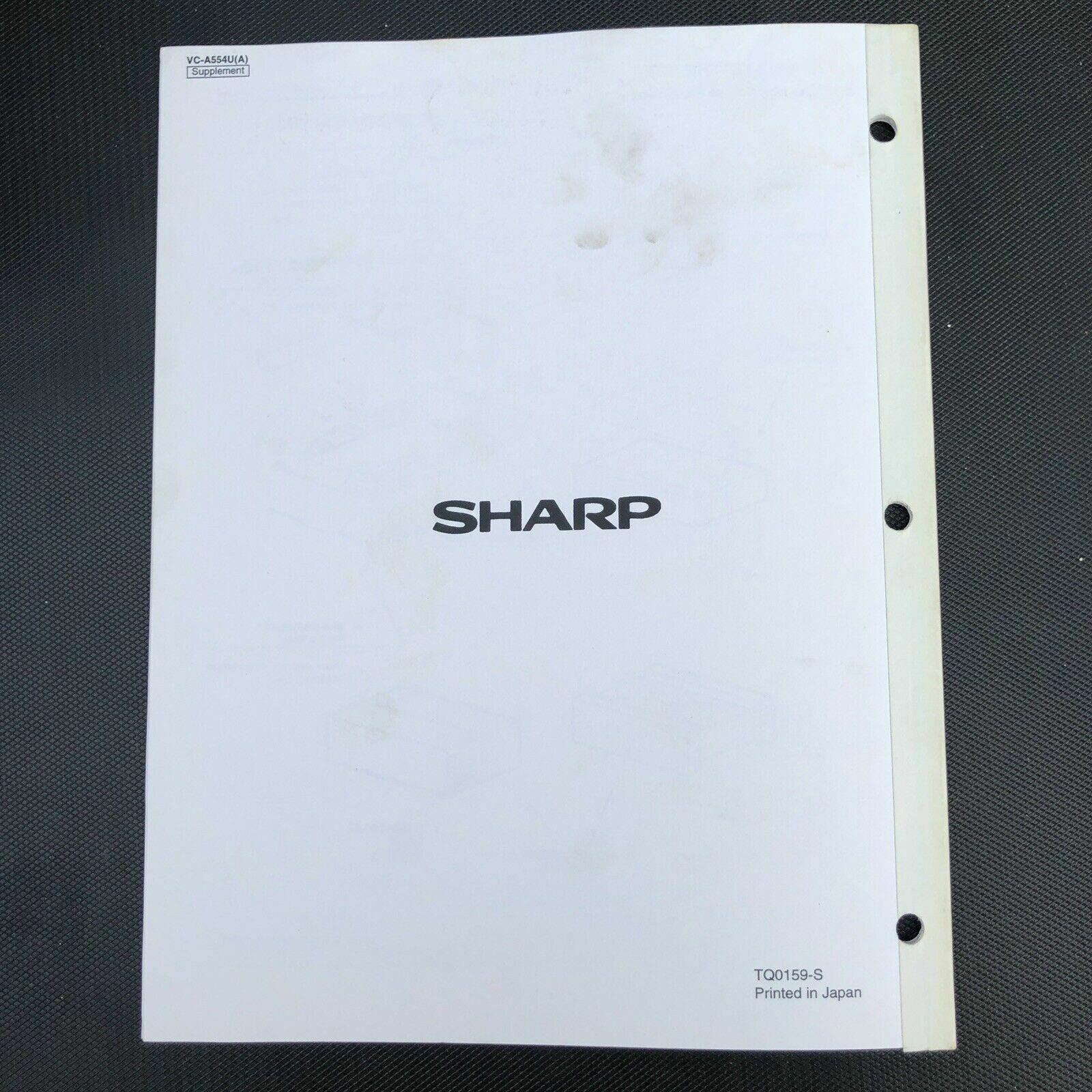 Sharp VC - A554U(A) Video Cassette Recorder VCR service manual