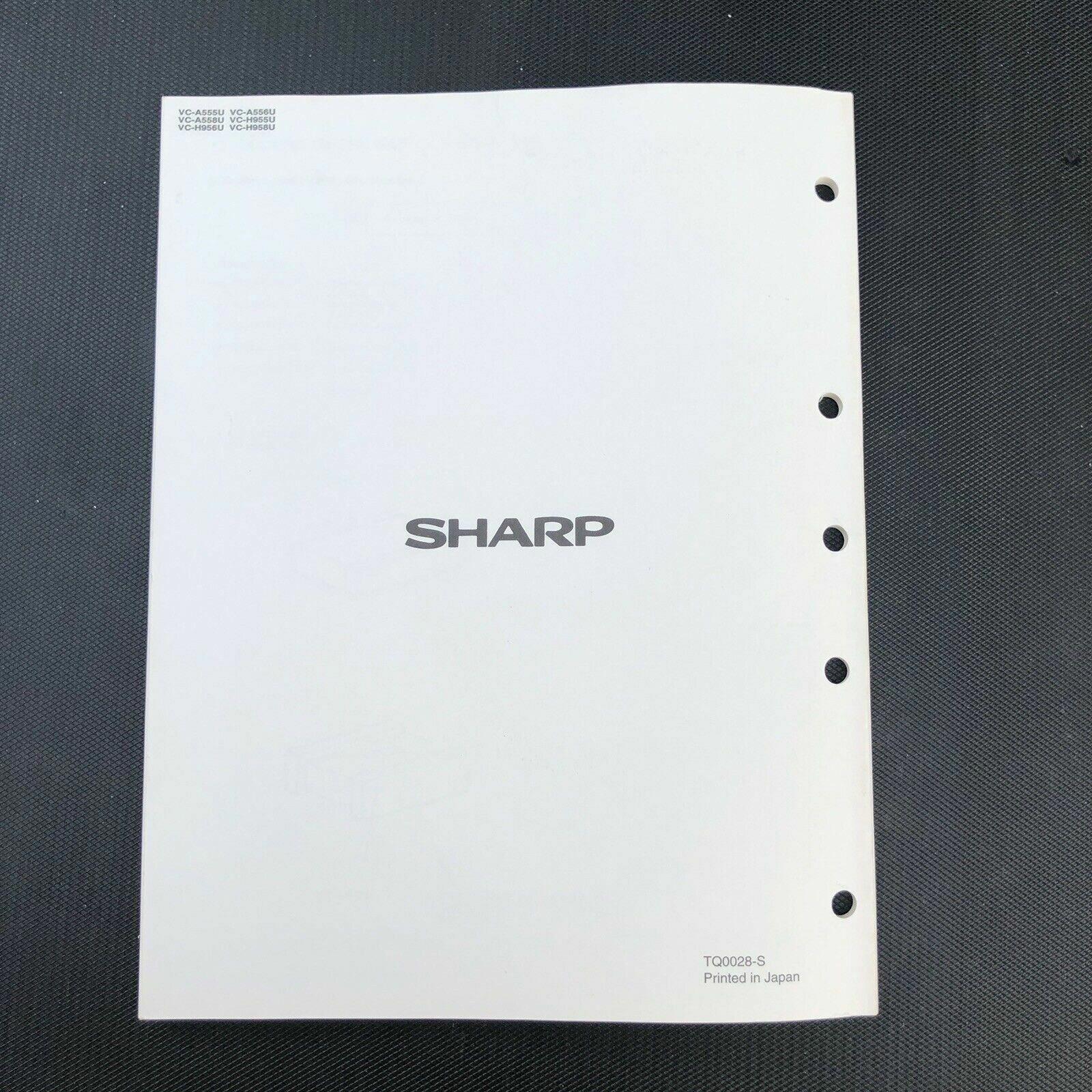 Sharp VC - A555U A556U A558U H955U H956U H958U Video Cassette Service Manual