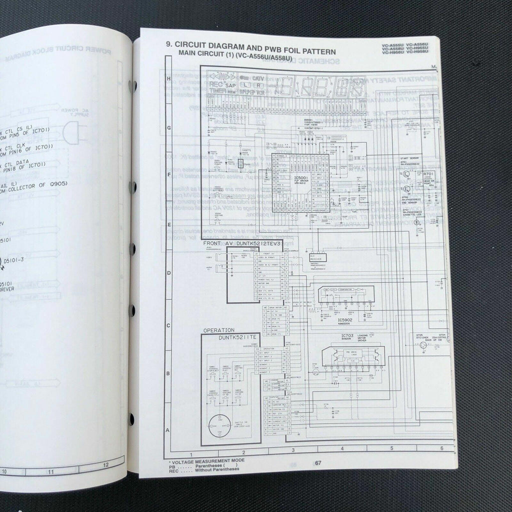 Sharp VC - A555U A556U A558U H955U H956U H958U Video Cassette Service Manual