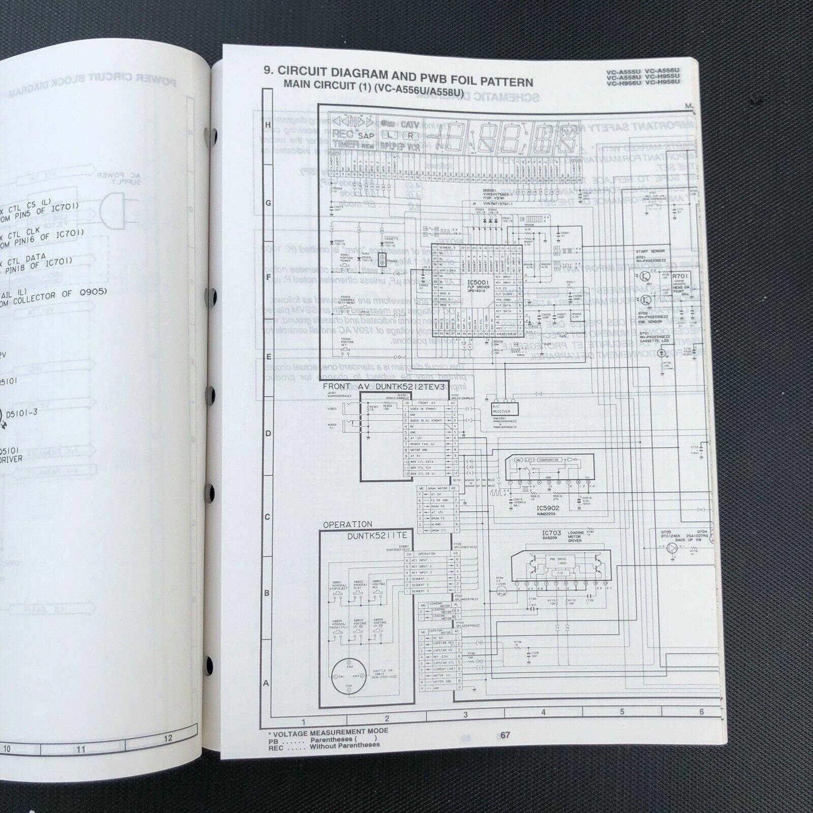 Sharp VC - A555U A556U A558U H955U H956U H958U Video Cassette Service Manual