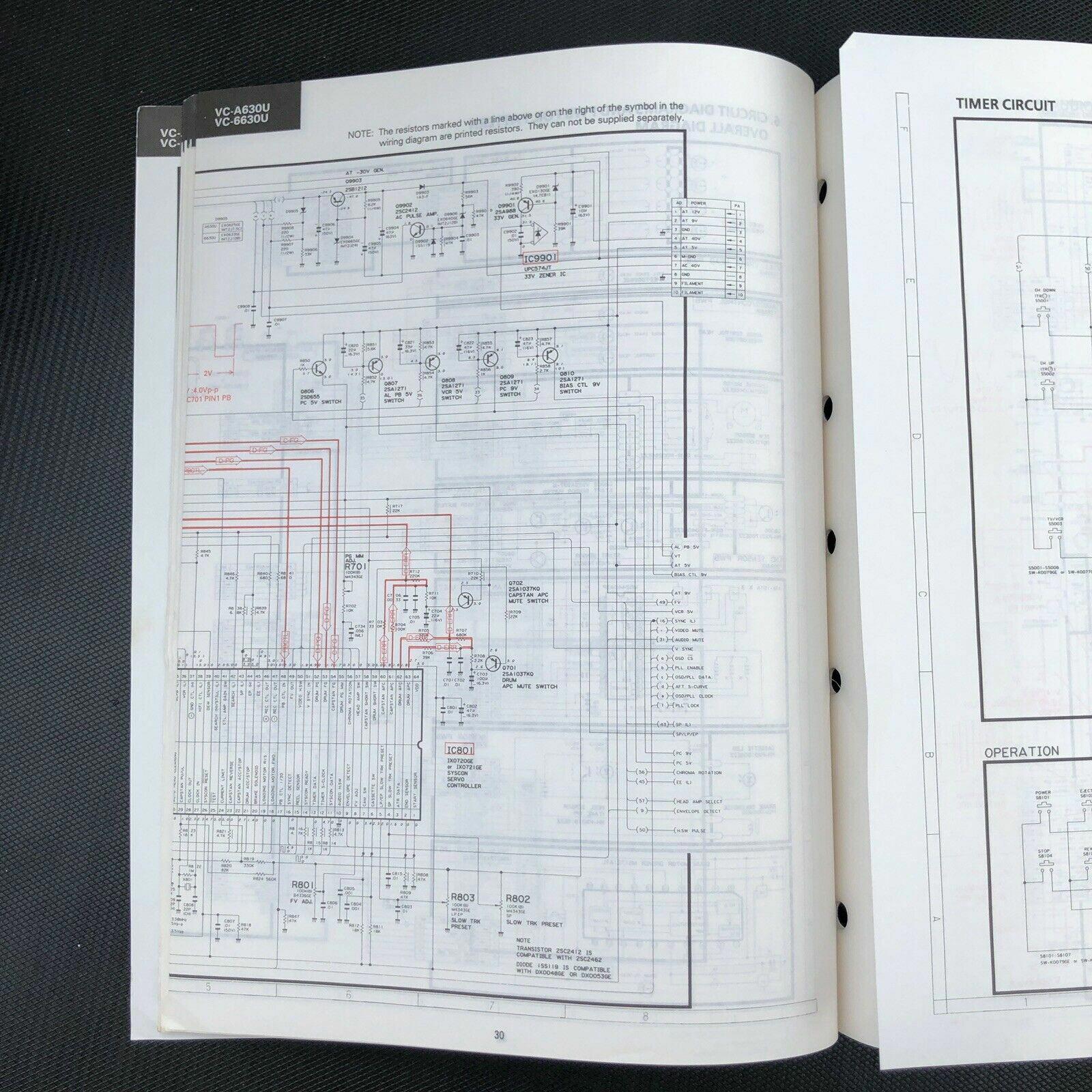 sharp VC - A630U VC6630U Video Cassette Recorder service manual