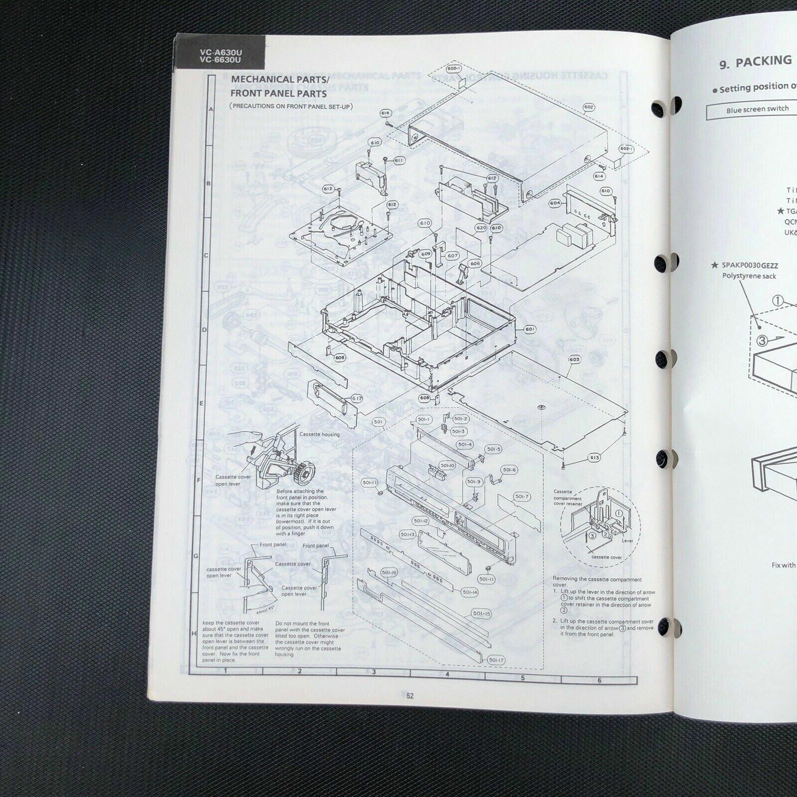 sharp VC - A630U VC6630U Video Cassette Recorder service manual