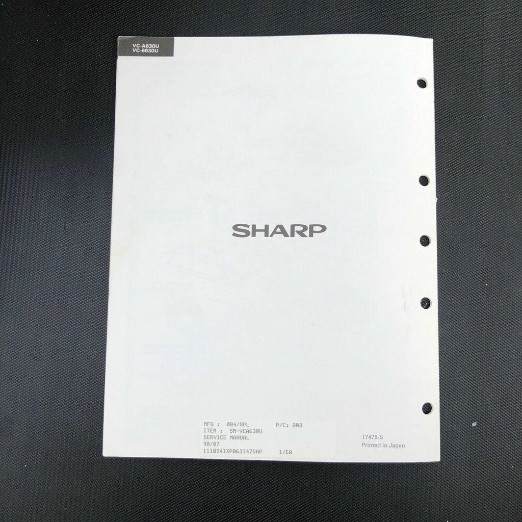 sharp VC - A630U VC6630U Video Cassette Recorder service manual