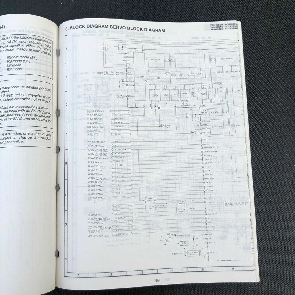Sharp VC - H952U H953U A954U A353U A552U Service Manual OEM VCR video recorder