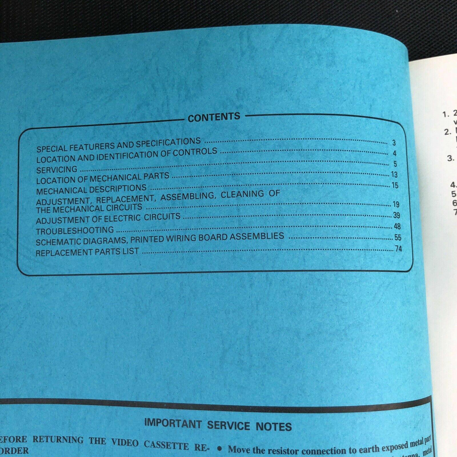Sharp Video Cassette Recorder Service Manual VC - 220