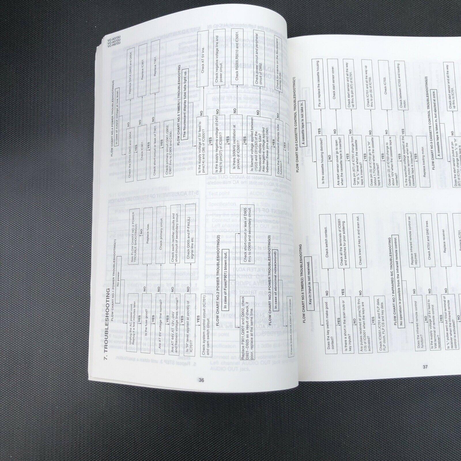 Sharp Video Cassette Recorder Service Manual VC - A373U, VC - A572U, VC - H972U