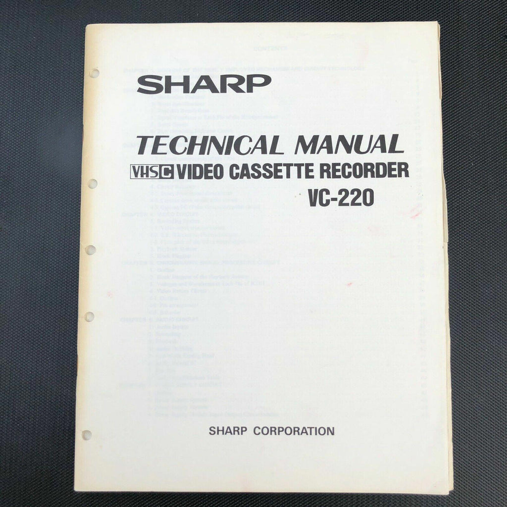 Sharp Video Cassette Recorder Technical Manual VC - 220