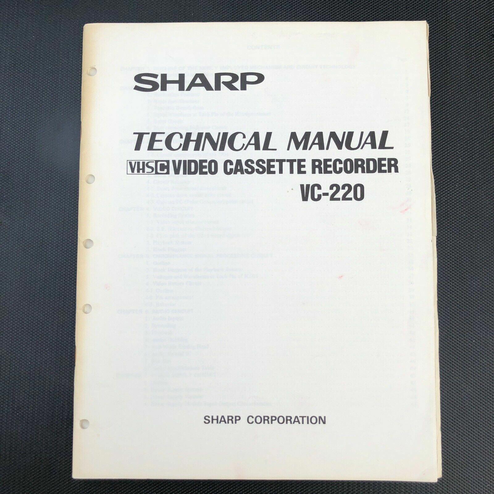 Sharp Video Cassette Recorder Technical Manual VC - 220