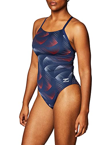 Speedo Woemns Swimsuit One Piece Endurance+ Flyback Printed Adult Team Colors