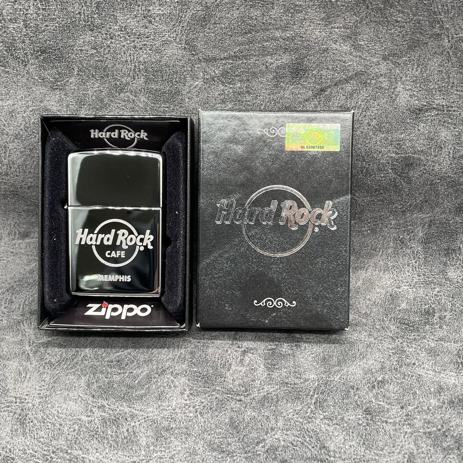 Vintage 2012 Hard Rock Cafe Memphis High Polish Chrome Zippo Lighter NEW