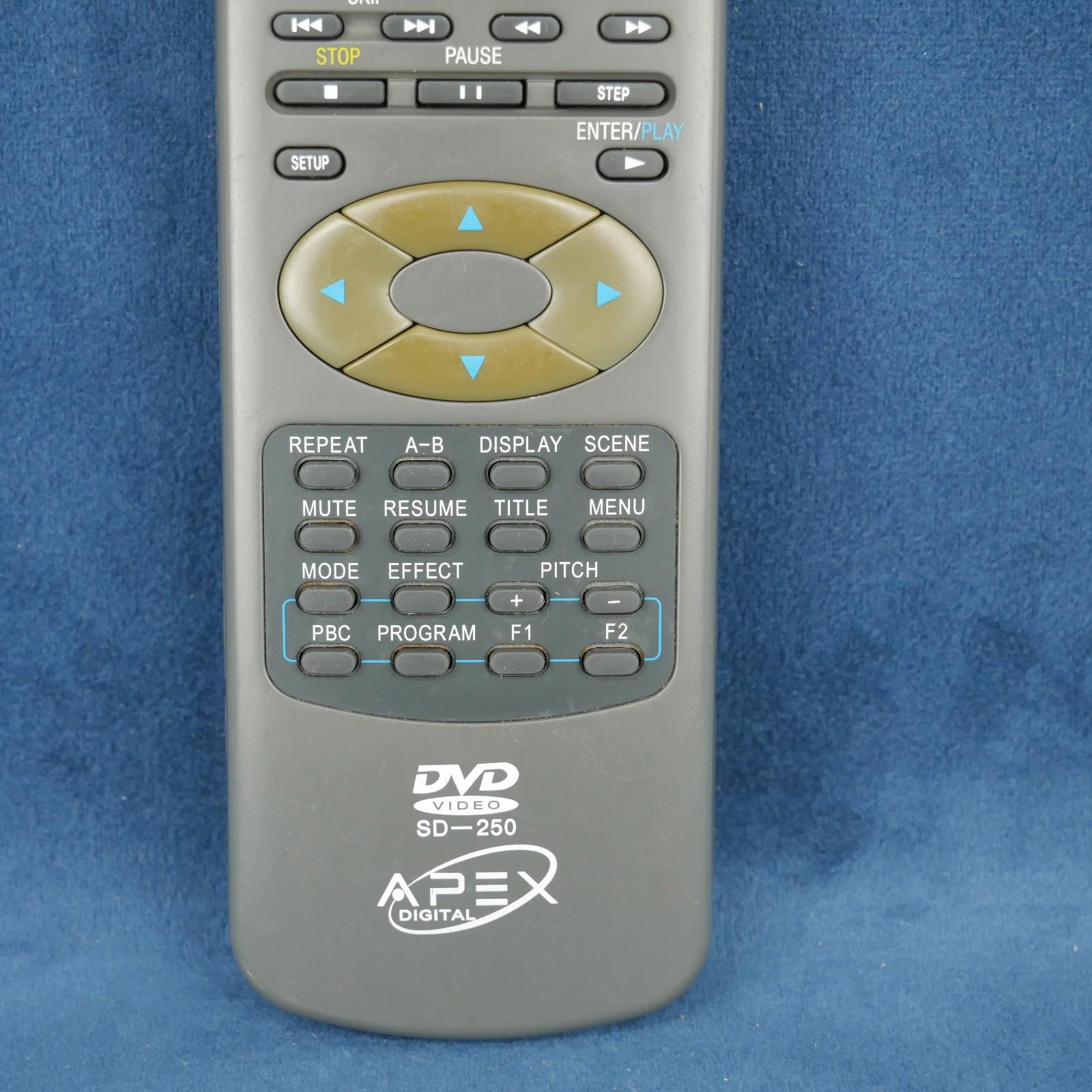 Vintage Remote Control DVDvideo SD - 250 APEX Digital