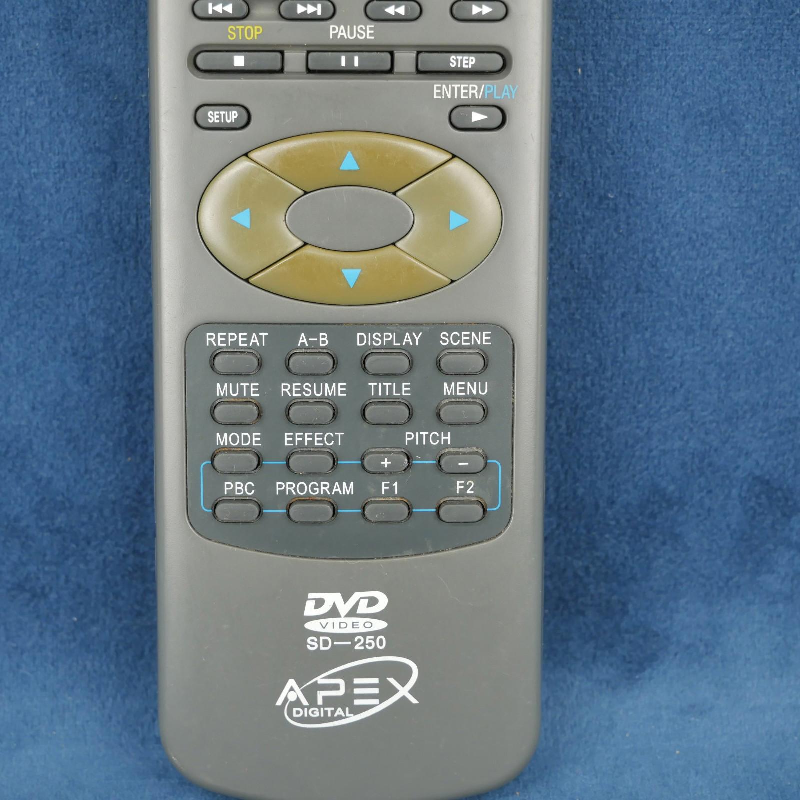 Vintage Remote Control DVDvideo SD - 250 APEX Digital