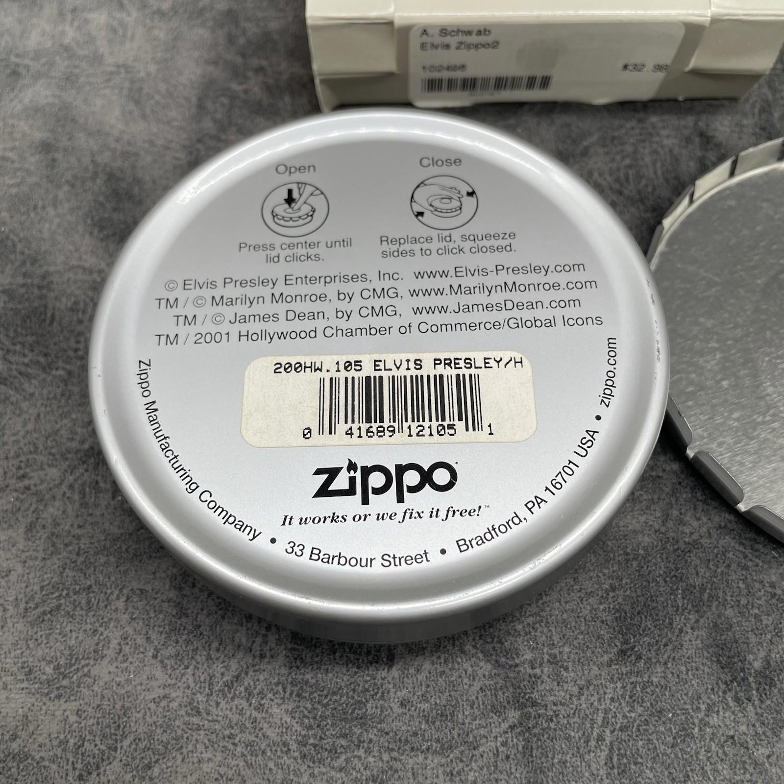 ZIPPO 200HW.105 ELVIS PRESLEY SOH on Brushed Chrome Lighter - OCT (J) 2000